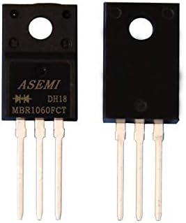 ASEMI(Pack of 10 Pieces) MBR1060FCT/MBRF1060CT Schottky Barrier Diode ITO-220AB 10A60V for Refrigerator