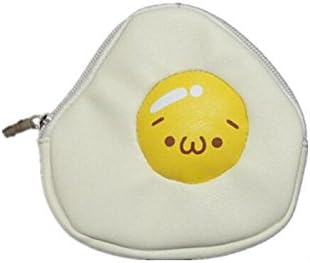 Funny Cute Cartoon Pu Fried Egg Small Bag Coin Purse Mini Key Coin Purse Pu Bag,white