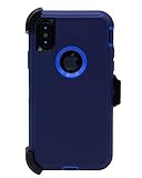WallSkiN Turtle Series Cases for iPhone Xs/iPhone X (Only) Tough Protection with Kickstand & Holster - Midnight (Navy Blue/Blue)