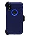 WallSkiN Turtle Series Cases for iPhone Xs/iPhone X (Only) Tough Protection with Kickstand & Holster - Midnight (Navy Blue/Blue)