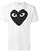 Comme des Garcons PLAY Men's Black Heart Print T-shirt, White & Black