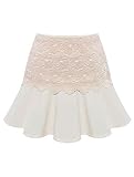FACE N FACE Women's Cotton Summer High Waist Casual Ruffles Chiffon Lace Short Skirts