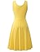 Herou Women Summer Beach Casual Flared Midi Tank Dress Large Yellow