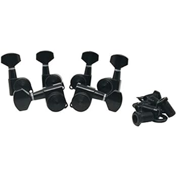 Guyker 6Pcs Guitar Machine Heads (3L + 3R) - 1:19 Locking Tuning Key Pegs Tuners Replacement for Electric or Acoustic Guitars (Black)