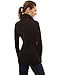 PattyBoutik Women's Collar Pockets Casual Zip Jacket (Black S)