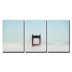 Golden Bridge in Clouds Twilight San Francisco USA x3 Panels