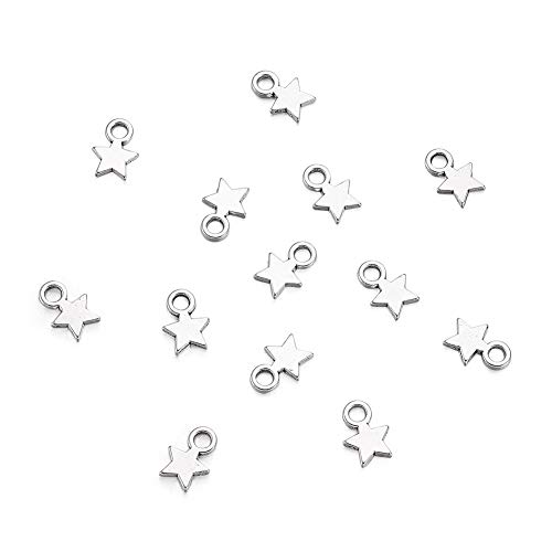 Craftdady 100Pcs Antique Silver Star Charms 10x8mm Tibetan Style Lead Free & Cadmium Free Alloy Star Pendants for DIY Jewelry Craft Making