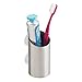 iDesign Forma Stainless Steel Suction Toothbrush and Razor Holder Cup for Bathroom Mirror, Shower, Vanity Organization, 2.25