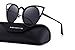 MERRY'S Cat Eye Sunglasses Round Metal Cut-Out Flash Mirror Lens Metal Frame Sun glasses S8064 (Black, 50)