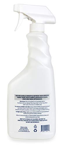 Oxford & Wells Smooth & Refresh 24-ounce (Dorm Room Size) Non-Ironing, Non-Aerosol Wrinkle Relaxer, Static Remover, Odor Reducer Fabric Care Spray (Pack of 2)