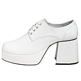 Funtasma by Pleaser Men's Jazz-02 Platform Oxford,White Patent,M (US Men's 10-11 M)