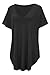 VOGRACE Womens Plus Size Tunic Tops Deep V Neck Loose Shirt with Pocket 2XL Black