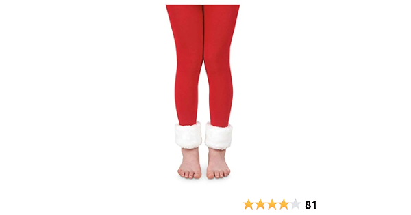 Jefferies Socks Girls Fur Trim Footless 