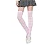Womens Lolita Cosplay Sailor Striped Thigh High Over Knee Stocking Socks (white&pink Wide Stripe) YSW02E