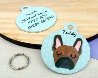 French Bulldog Dog Tag - Personalised - French Bulldog Tag - customisable - Frenchie Dog Tag - Frenchie Name Tag - Frenchie Tag