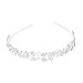 Wedding Bridal Rhinestone Flower Leaves Headband Tiara Headdress Silver