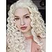 IMSTYLE Platinum Blonde Lace Front Wigs Long Loose Curl Daenerys Wig for Women Cosplay High Density Bounce Fluffy Hair Khaleesi Wig (613 Blonde)