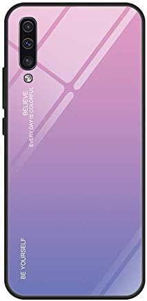 nivery Tempered Glass Case for Galaxy A50, 9H Glass Back Cover + Soft Silicone Bumper Shockproof for Samsung A70 / A30
