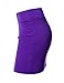 NEARKIN (NKNKW3S) Beloved Womens Waistband Double Elastic Layered Mini Skirt PURPLE US M(Tag size L)