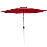 SNAIL 9 foot Outdoor Umbrella Porch Sun Shade Pool Deck Table Umbrellas, Burgundy