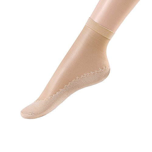 Wcysin 3 Pairs Women's Ankle High Sheer Wire Socks
