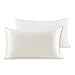LILYSILK 19mm Silk Pillowcase for Hair and Skin with Cotton Underside Standard/Queen 20x30 Inch Ivory 1pc