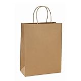 BagDream Shopping Bags 10x5x13 50Pcs Brown Kraft Paper Bags Paper Gift Bags, Merchandise Bags, Retail Bags, Party Bags, Gift Bags with Handles Bulk 100% Recycled Paper Bags