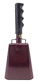 9.6 inch Maroon Bell Black Handle Cowbell with Stick Grip Handle Bell for Cheering at Sporting Events - Cow Bell by Stewart Trading™