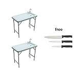 Tricam MT-2/SKFT-44 Outdoor Fish and Game Cleaning Table with Quick-Connect Stainless Steel Faucet