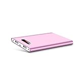 Polanfo M50000 Portable Power Bank 12000mAh External Battery Charger, Ultra Slim Design with 2 USB Ports for iPhone7 Plus 6s 6 Plus, iPad, Samsung Galaxy and More (Pink)