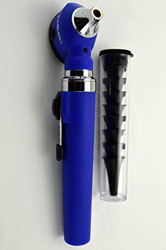 TAXXAN Fiber Optic Otoscope Set Blue in CASE ENT Diagnostic Set Otoscope with Disposable Speculum