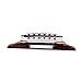 WINOMO Archtop Jazz Guitar Bridge with Gold Roller Saddles Rosewood B-23