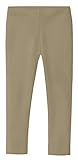 City Threads Girls' Leggings 100% Cotton for School or Play Perfect for Sensitive Skin or SPD Sensory Friendly Clothing Solid Color, Dark Khaki, 5