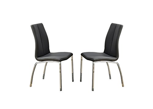 Poundex Bobkona Koren Set of Two PU & Metal Dining Chair in Grey