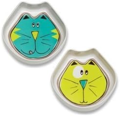 ORE Pet Comic Kitty Bowl Set - Blue &amp; Green by ORE Pet