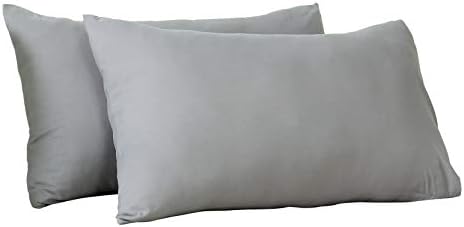 Evolive Ultra Soft Brushed Microfiber King Size 20"x40" Pillowcases Pair with Envelope Clousure Set of 2 (20"x40" King, Silver Grey)