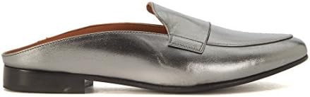 Via Roma 15 Women's Loafer Sabot In Silver Laminated Leather 36(IT)-6(US) Silver