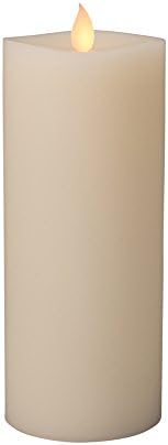 The Gerson Company 3" x 8" Wax SoREAL 360(R) LED Candle with 5-Hour Timer Feature, Bisque Color, Vanilla Scent