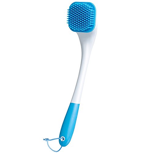 Long Reach Silicone Bath Brush - Soft Bristles Gently Scrub Your Skin