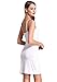 Coreal Full Slip For Women Under Dress Adjustable Spaghetti Strap Knee Length Slips Undergarment Nightwear White
