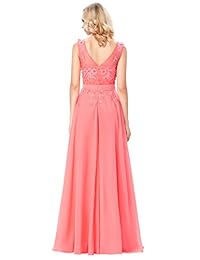 Vestidos para fiesta de graduación Grace Karin, en chifón, con escote de espalda en V apliques de perlas.