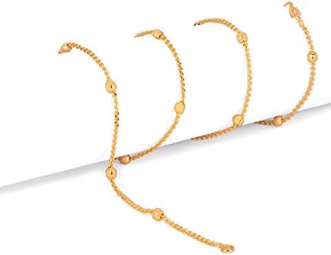 AanyaCentric Gold Plated Party Wear Imitaiton Brass Alloy Fashion Ball Chains Mala for Women and Girls