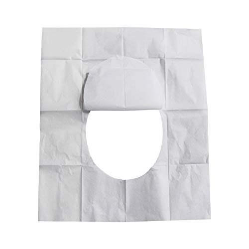 ELINNEE 50 Count Disposable Toilet Seat Paper Cover for Kids, Toddlers and Adults for Use During Travel, Potty Training, 42.5x36cm 1/16Fold Biodegradable, Flushable