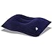 Super-thick Flocking Fabric Inflatable Pillow Portable Travel Pillow(Dark Blue)