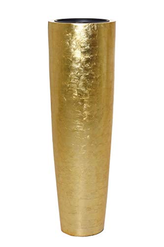 Vivanno Pflanzkübel Blumenkübel Bodenvase PILA Gold Hochglanz (120 x 37)