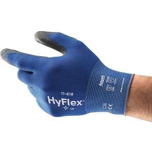 Size 9 HyFlex Black Polyurethane Palm Coated Work Gloves. (24 Pairs)