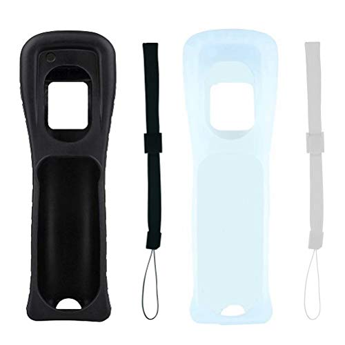 Poulep Gesture Controller and Nunchuck Joystick with Silicone Case for Nintendo Wii U Console (Black and White) - Thumbnail 3