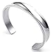 HITOP Jewelry Mens Womens Stainless Steel Bracelet Cuff Bang Silver , L (L (7 x 1.0 cm))