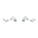 925 Sterling Silver Swarovski Crystal Flower Vine Design Cuff Earrings