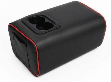 FMtoppeak Interior Accessories Car Second Row Rear Central Armrest Box Cup Holder Arm Rest for Ford Explorer 2011-2018 (Black with Red Edge)